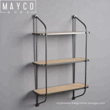 Mayco Industrial Decorative Floating Hanging Pipe 3-Tier Wall Mounted Book Shelf